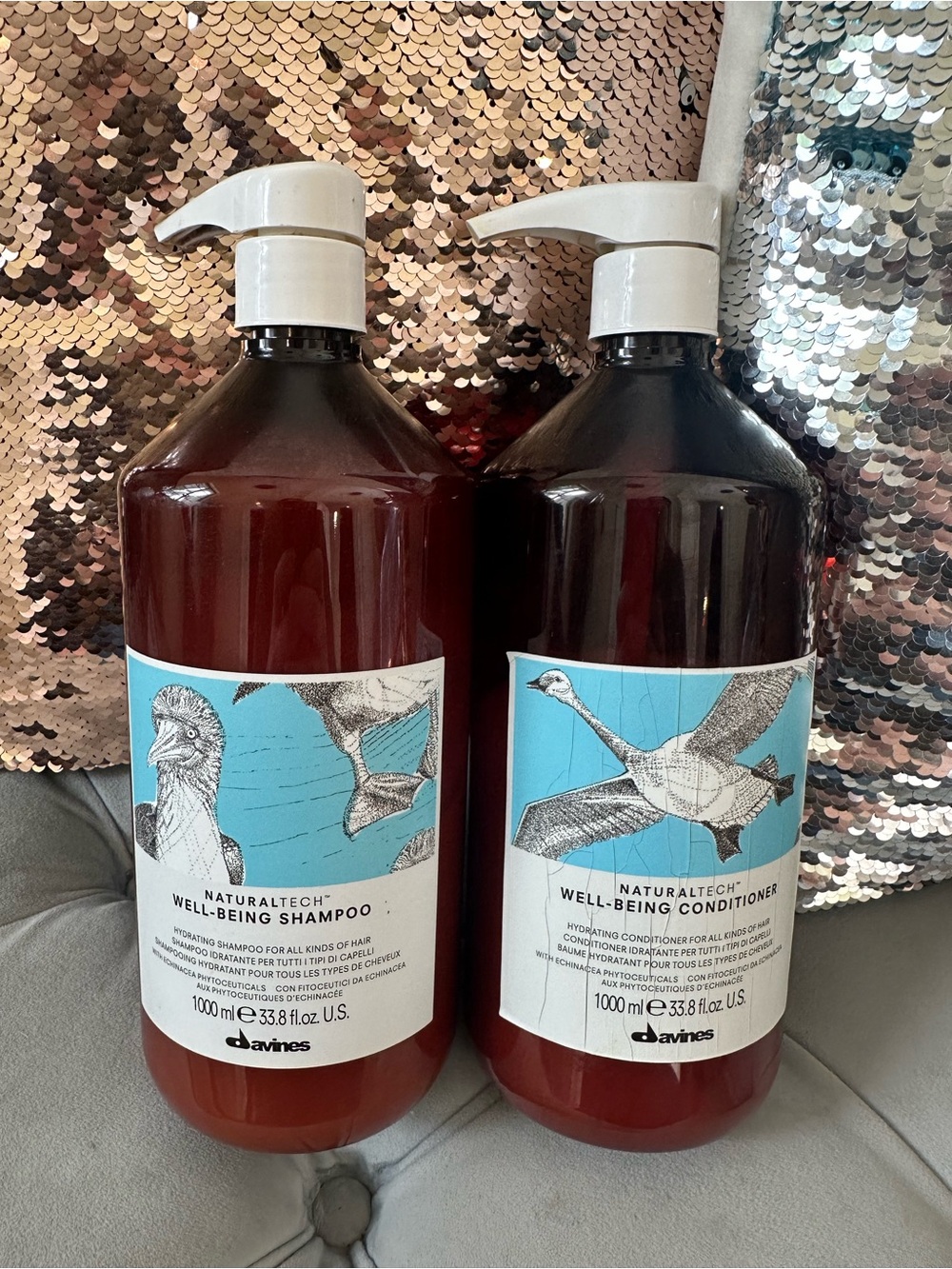 Davines Well-Being Shampoo & Conditioner Liter set with pumps (Used)